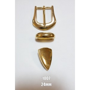 Пряжка тройник 1007 (пряжка + шлевка + наконечник) золото